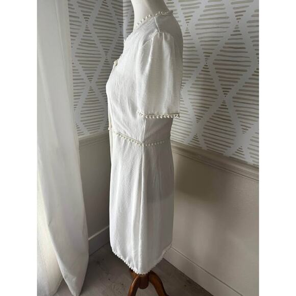 Nicole Miller Women’s Size 4 Small White/Ivory Button Up Breezy Mini Dress - Picture 2 of 5